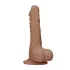 RealRock Dong 10 - реалистичан дилдо са тестисима (25cm) - тамна природна боја