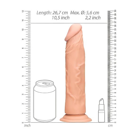 RealRock Dong 10 - realistični dildo (25cm) - prirodna boja