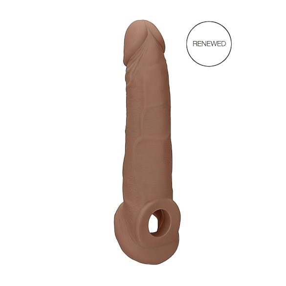 RealRock Penis Rukavac 9 (21,5 cm) - tamna prirodna boja