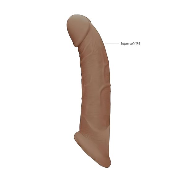RealRock Penis Rukavac 9 (21,5 cm) - tamna prirodna boja