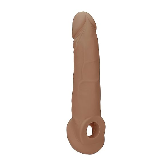 RealRock Penis Rukavac 9 (21,5 cm) - tamna prirodna boja