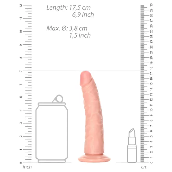 RealRock Slim - реалистичан дилдо - 15.5cm (природна боја)