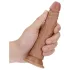 RealRock Slim - realistični dildo 15,5cm (tamna prirodna boja)