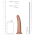 RealRock Slim - realistični dildo 15,5cm (tamna prirodna boja)