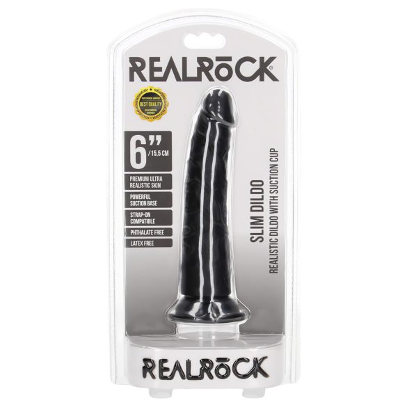 RealRock Slim реалистичан дилдо - 15,5cm (црна)