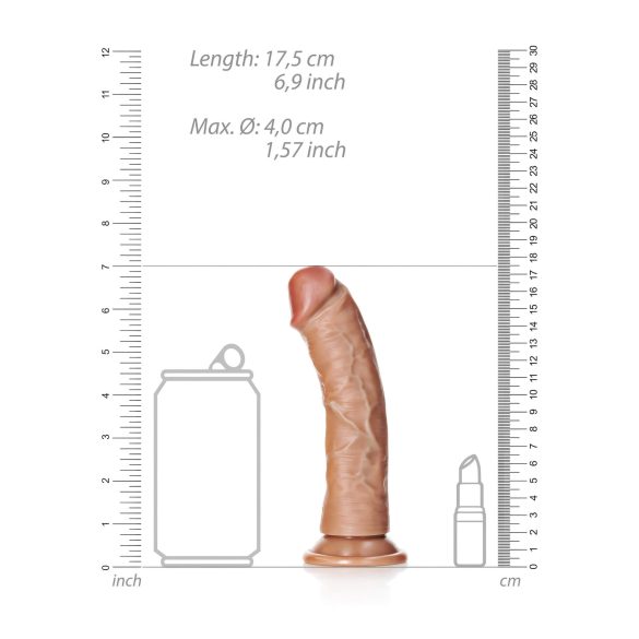 RealRock realistični dildo - 15,5cm (tamni prirodni)
