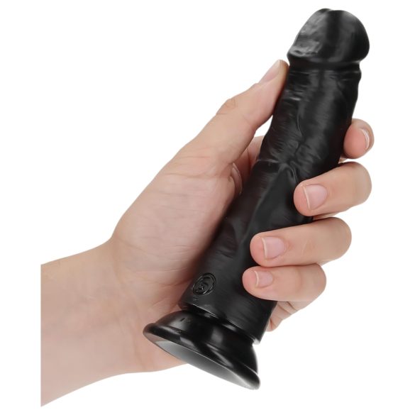 RealRock - realističan dildo sa vakuumom - 15.5cm (crni)