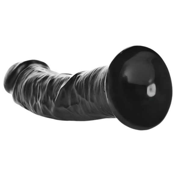 RealRock - realističan dildo sa vakuumom - 15.5cm (crni)