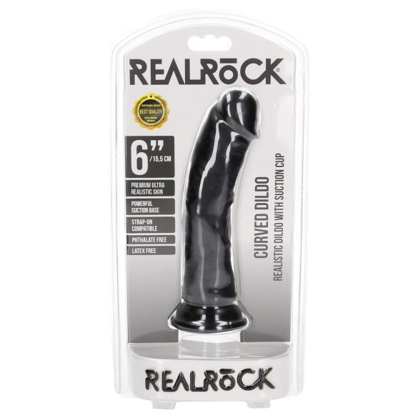 RealRock - realističan dildo sa vakuumom - 15.5cm (crni)