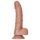 RealRock - dildo sa vakuumskom bazom i testisima - 15,5cm (tamno prirodna boja)