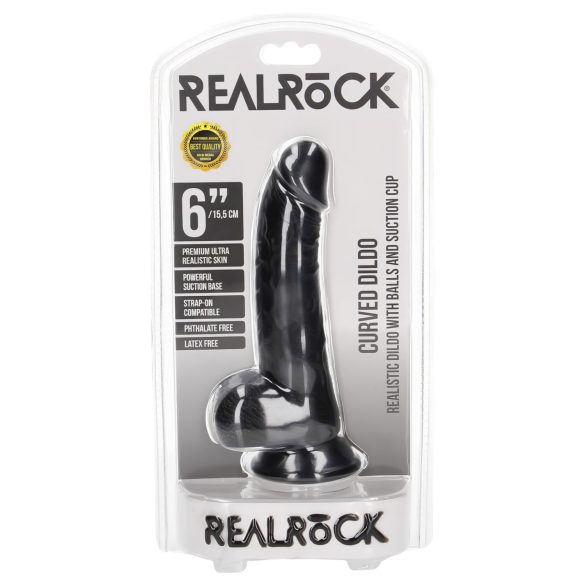 RealRock - реалистични дилдо са вакуумским држачем - 15,5cm (црна)
