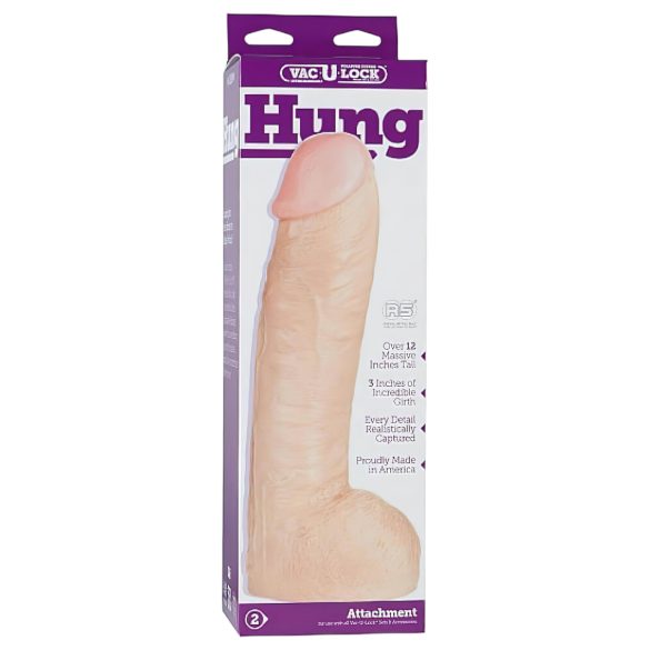 Doc Johnson Vac-U-Lock Hung 12 - realističan dildo sa testisima (natur)