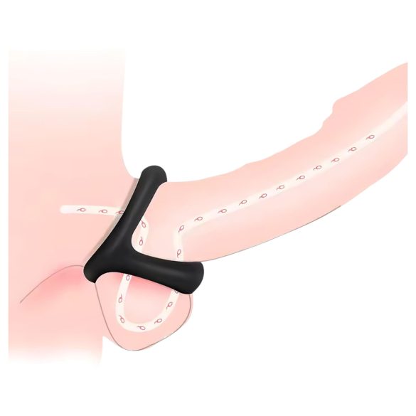 Прстен за пенис и тестисе са тачкастом текстуром (црни)