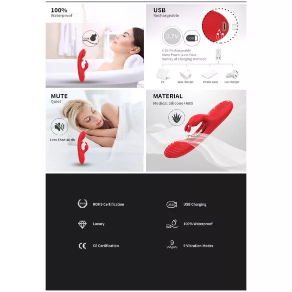 Bestoy - G-tačka i klitoralni vibrator (crveni)