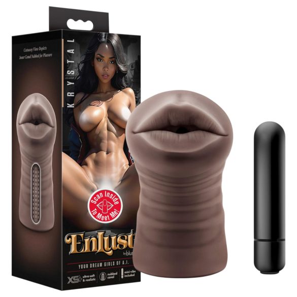 Enlust Krystal - vibratorna veštačka usta sa AI slikama (braon)