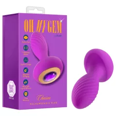   Oh My Gem - Vibrirajući analni čep sa kristalom (ljubičasti)