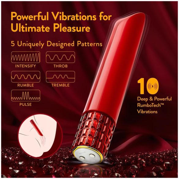 Oh My Gem - punjivi ruž vibrator (crveni)