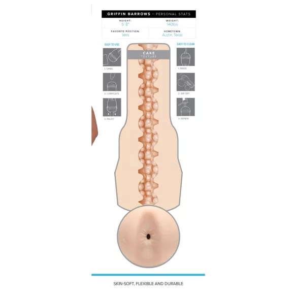 Fleshjack Griffin Barrows - realistični anus masturbator (natur)