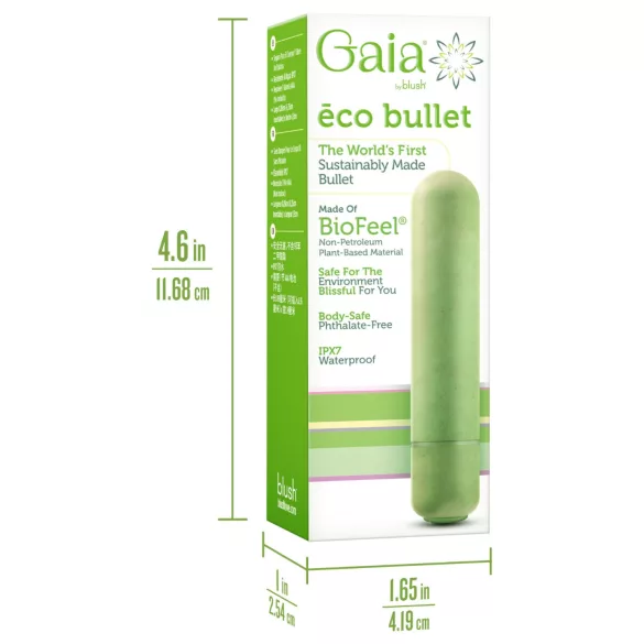 Gaia Eco M - ekološki vibrator (zeleni) - srednja veličina