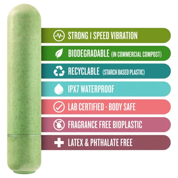 Gaia Eco M - ekološki vibrator (zeleni) - srednja veličina