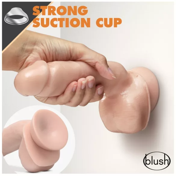 blush Dr. Skin Glide реалистични дилдо - 21,5 cm, са тестисима