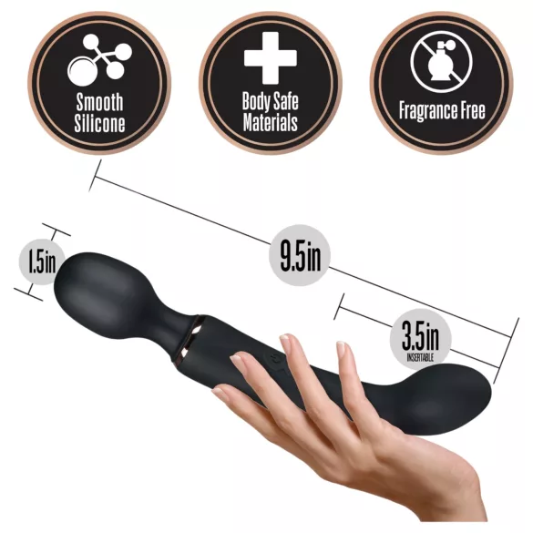 Blush Lush - 2 u 1 wand i G-tačka vibrator (crni)