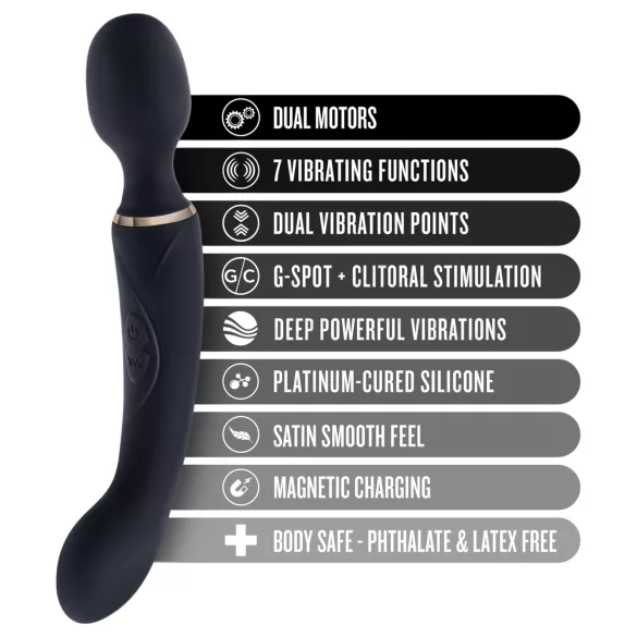 Blush Lush - 2 u 1 wand i G-tačka vibrator (crni)