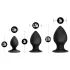 Analne Avanture Platinum Stout - set analnih čepova - 3 kom (crna)