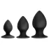 Analne Avanture Platinum Stout - set analnih čepova - 3 kom (crna)