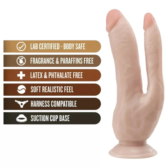 Dr. Skin 8 - Dupli Dildo sa Vakuumom (Natur)