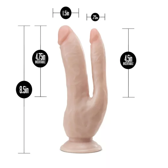 Dr. Skin 8 - Dupli Dildo sa Vakuumom (Natur)