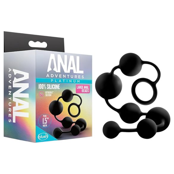 Anal Adventures L – perlasti analni dildo (crni)