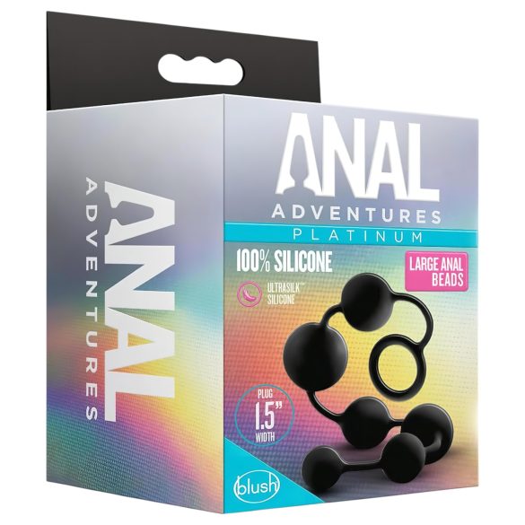 Anal Adventures L – perlasti analni dildo (crni)