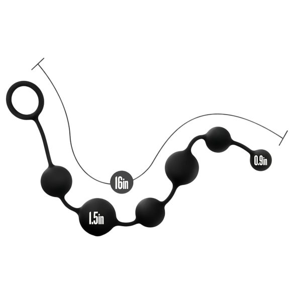 Anal Adventures L – perlasti analni dildo (crni)