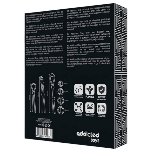 Addicted Toys - silikon set prstenova za penis - 7 komada (crni)