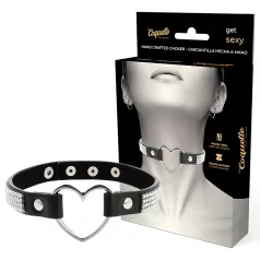 Coquette - choker s priveskom srca od kristala (crna)