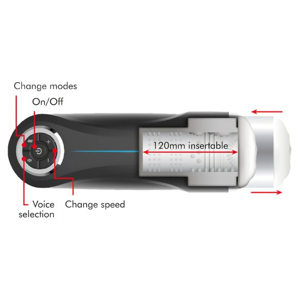 JamyJob - Vibrirajući masturbator sa pokretnom mehanikom (crni)