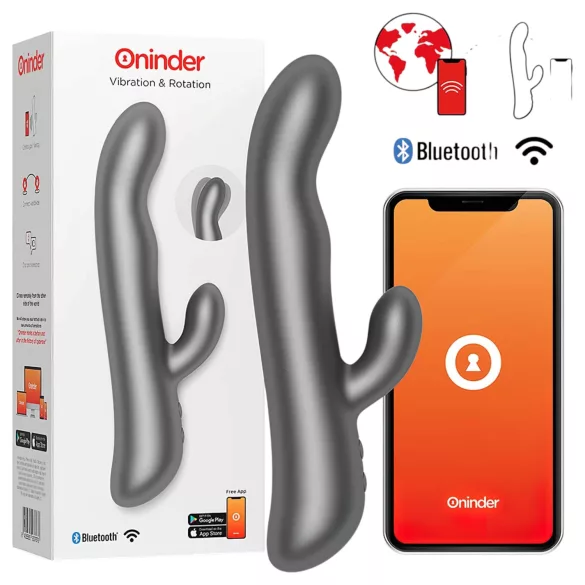 Oninder Oslo - rotirajući vibrator sa fleksibilnom klitorisnom ručicom (crni)