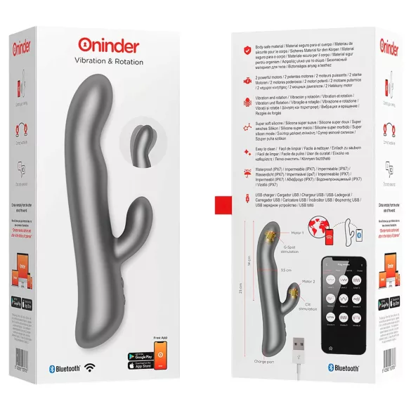 Oninder Oslo - rotirajući vibrator sa fleksibilnom klitorisnom ručicom (crni)