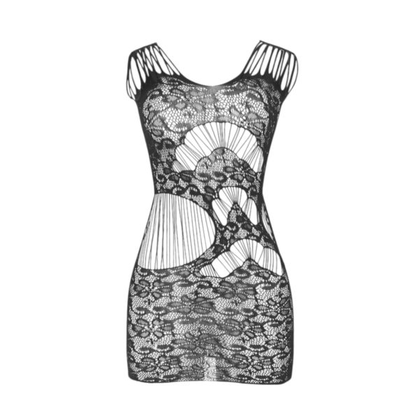 Subblime 951771 - crna mrežasta haljina sa cik-cak uzorkom - S-L