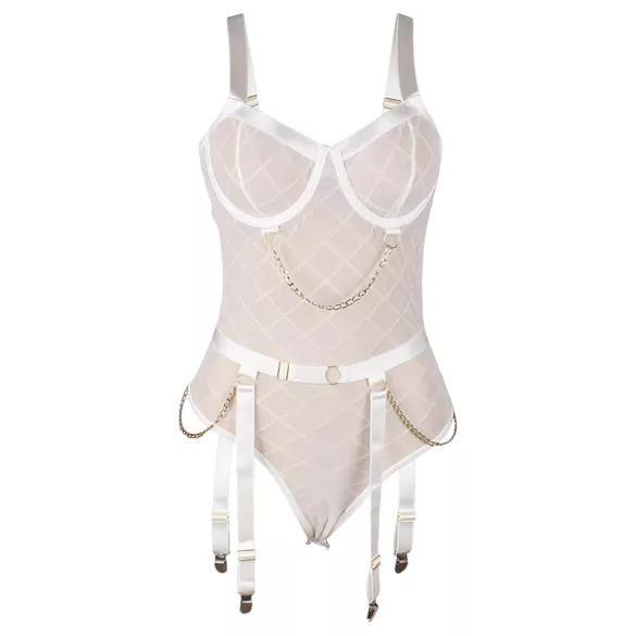 Subblime 954291 - lančani, providni bodi set - bela (L-XL)