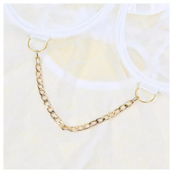 Subblime 954291 - lančani, providni bodi set - bela (L-XL)