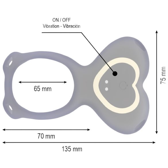 IBIZA - vibrirajući stimulator klitorisa na kaiš (crni)
