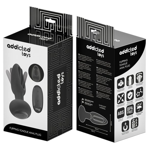 Addicted Toys - pokretni jezični analni vibrator (crni)