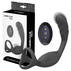   Addicted Toys - analni vibrator s prstenom za penis i testise (crni)