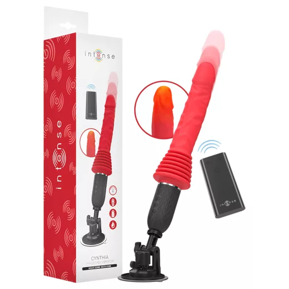 Intense Cynthia - vibrirajući dildo sa usisnom bazom (crvena)