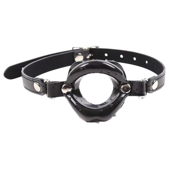 Latetobed - silikonski gag u obliku usana (crna)