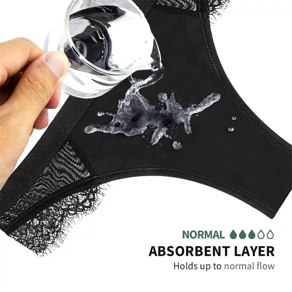 Adalet Flora normal - menstrualne gaćice (crne) - L