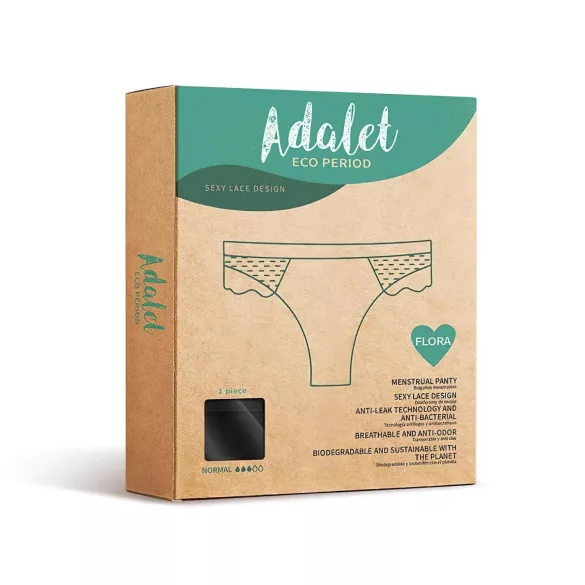 Adalet Flora normal - menstrualne gaćice (crne) - L