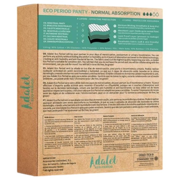 Adalet Ocean Normal - menstrualni gaćice (crne)